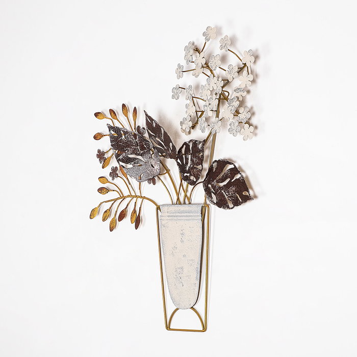 Wallity Flowers in Pots - Escultura de pared de metal multicolor